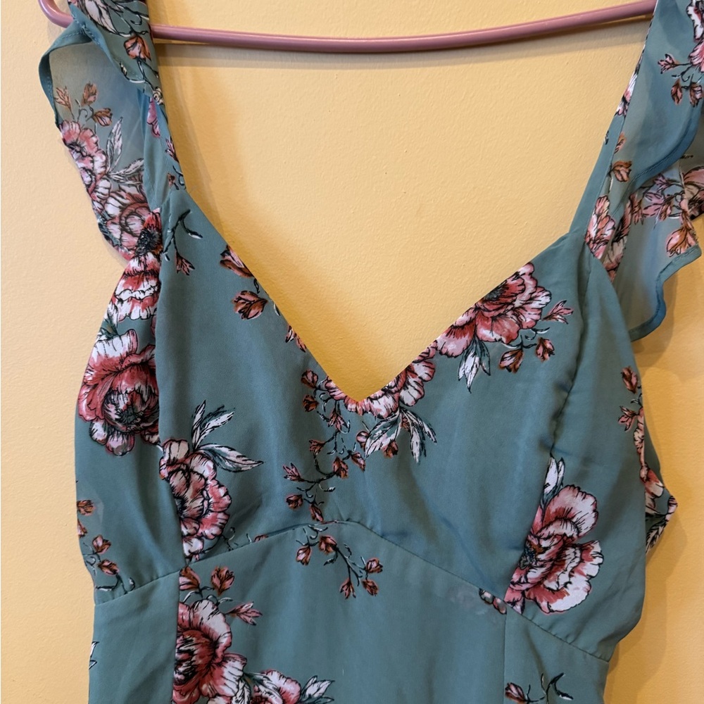 Floral Ruffle Sleeve Top